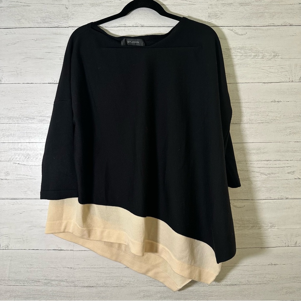 St. John asymmetrical three-quarter length sleeve sweater